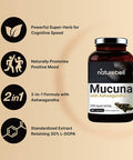 Mucuna Pruriens Capsules Triple Strength 1500Mg Per Serving 2 In 1 Formula Made With Mucuna And Ashwagandha 240 Capsules 30 Natural Ldopa For Positive Mood Relaxation Restoration