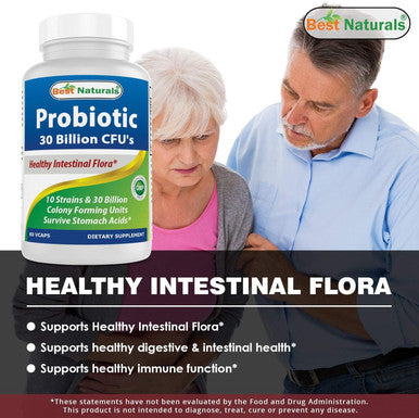 Best Naturals Probiotic 10 Strains & 30 Billion Cfu Intestinal Flora 60 Veggie Capsules (60 Count (Pack Of 1))