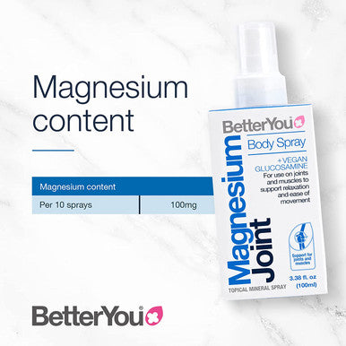 BetterYou Magnesium Oil Spray with Glucosamine for Joints, 3.38 Fl Ounce