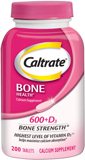 Caltrate 600+D3 Calcium and Vitamin D Supplement Tablet for maximum calcium absorption, 600 mg -200 Count