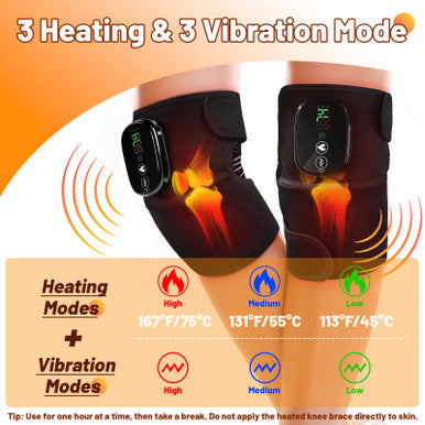 Langskip'S Cordless Knee Heating Pad3 In 1 Rechargeable Heated Knee Brace3 Heat Levels And 3 MassagesElbow & Shoulder For Arthritis Pain ReliefElectric Supports Wraps For Joints For Men Women 2Pcs