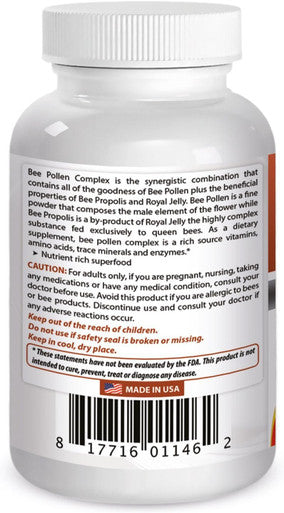 Best Naturals Bee Pollen Complex 1000 mg 120 Tablets