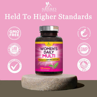Multivitamin for Women, Nature's Daily Womens Multi Vitamin Supplement for Immune Health Support with Vitamins A, C, D, E and Zinc, Vitamin B12 for Energy with Biotin - 120 Capsules
