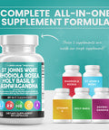 Clean Nutraceuticals St Johns Wort 10000Mg Rhodiola Rosea 20000Mg Holy Basil 3000Mg Ashwagandha 6000Mg - Mood Support For Women