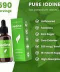 Iodine Drops (1-2 Year Supply) Vegan Liquid Iodine Supplement Solution - Supports Thyroid Health, Hormones & Weight - Tasteless, Higher Absorption Than Tablets - Iodine Tincture 590 Servings