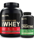 Optimum Nutrition 100% Gold Standard Whey Protein Powder: Double Rich Chocolate (5 Pound) With Micronized Creatine Monohydrate Powder Unflavored (120 Servings) - Bundle Pack
