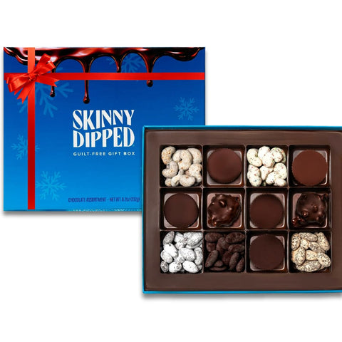 SkinnyDipped Dark Chocolate Coconut Almond Bites, Low Sugar Chocolate Coconut Bar, 3.17oz Resealable Bags, Pack of 4 (24 Bites Total)