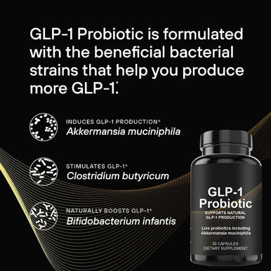 Glp-1 Probiotic - 500M Afu Multi-Strain Probiotic + Prebiotic, For Men & Women ( 30 Capsules-1Pack)