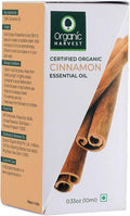 Organic Harvest - Cinnamon Essential Oil USDA, OneCert, Certified Organic, 100% Pure, Undiluted, Therapeutic Grade, Excellent for Aromatherapy, 1/3 fl. Oz / 10 ml