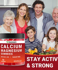 Calcium With Vitamin D3 K2 Gummies, Sugar Calcium Supplement For Women & Men, Chewable Calcium Citrate With Magnesium, Zinc For Bone, Muscle & Immune Support