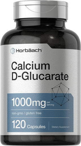 Calcium D-Glucarate 1000mg | 120 Capsules | Non-GMO, Gluten Free Supplement | by Horbaach