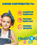 Kids Sea Kelp Iodine 75mcg Sublingual 90 Tablets (V) Vegan. Natural Iodine for Children Supports Learning and Growth with Orange Flavoured. Made in The UK by Health4All