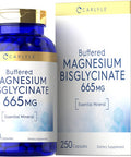 Buffered Magnesium Bisglycinate 665 mg | 250 Capsules | Chelated Essential Mineral | Non-GMO and Gluten Free Supplement | by Carlyle