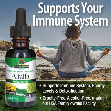Nature'S Answer Alcohol- Alfalfa Herb Extract 1-Fluid Ounce Supports Immune System Blood Digestion Energy Levels - Helps with Detoxification