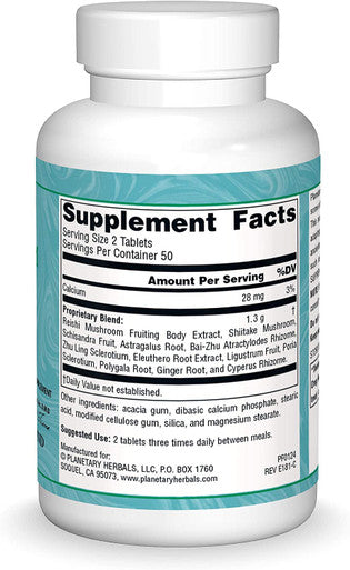 Planetary Herbals Reishi Mushroom Supreme Tablets, 650 mg, 100 Count