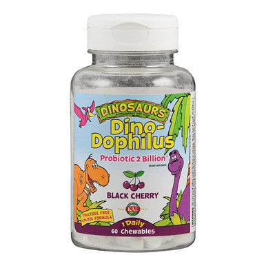 KAL Dino-Dophilus Probiotic 2 Billion Chewables, Black Cherry, 60 Count