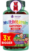 New Leaf Products Multivitamins for Children Kids Multivitamin Gummies SIX Months Plus Zinc Vegan Essential Vitamins A B3 B5 B6 B7 B9 B12 C D E with Minerals Gelatine- Multivits for Kids GMP Chewable