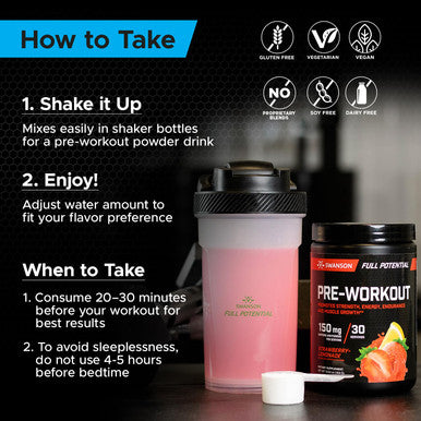 Swanson Full Potential Pre-Workout - Strawberry Lemonade Flavor - Energizing Formula for Enhanced Performance and Endurance - 150mg (4 Pack)