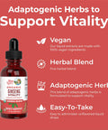 MARYRUTH'S Organics Herbal Supplement for Brain Function Boost Energy Memory Vitality USDA Ginseng with Ashwagandha Eleuthero and Maca Root Extract 1 Fl. Oz