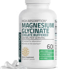 Bronson Magnesium Glycinate 200 Mg Per Serving Chelated For High Absorption, Gentle On Stomach, Non-Gmo, 60 Vegetarian Capsules