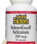 Natural Factors SelenoExcell Selenium 200mcg Antioxidant Immune Support 90 Capsules