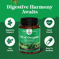 Natures Craft Vegan Wild Oregano Oil Softgels - Super Concentrated Oil of Oregano Softgels with 3000mg Herbal Equivalent and Min 70% Carvacrol for Gut Heart Detox and Immune Support - Vegan & Non-GMO (180CT)
