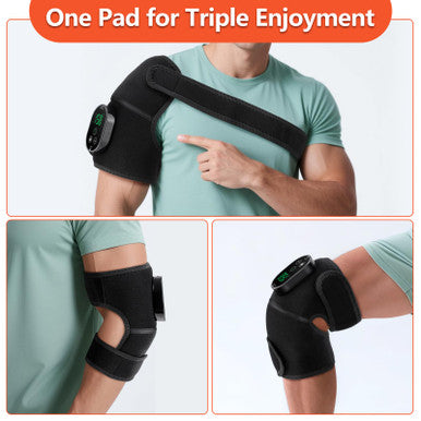 Edifolly Knee Massager With Heat And Vibration Massage For Pain Heating Pad For Knee Heated Knee Wrap Portable 2 Pack