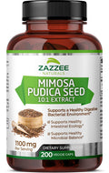 Zazzee Mimosa Pudica Seed 10:1 Extract, 200 Vegan Capsules, 1100 Mg, 3+ Month Supply, Potent 10:1 Extract, Non-Gmo And All-Natura