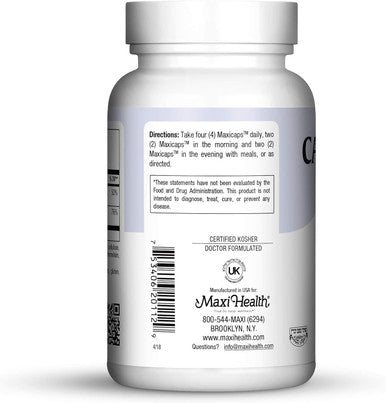 Maxi Health Cal-D-Max - Calcium Citrate - with Vitamin D3 - Bone Support - 120 Capsules - Kosher