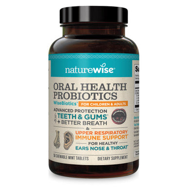 Naturewise Oral Health Chewable Probiotics | Supports Healthy Teeth, Gums, & Better Breath | Ear, Nose, Throat Immunity For Kids