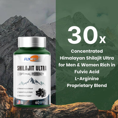 Shilajit for Men Women Shilajit with Naturally Fulvic Acid and L-Arginine Himalayan Shilajits for Extra Power Stamina and Immune Support Non-GMO Made in USA 60 Capsules, 1,300mg Per Serving