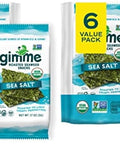 Gimme Seaweed Organic Premium Roasted Seaweed Snacks Sea Salt 6 Count Keto Vegan GlutenFree Great Source of Omega3s and Iodine Healthy OnTheGo Snack for Kids and Adults