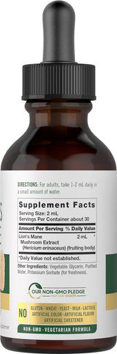 Carlyle Lions Mane Mushroom Supplement | 2 Fl Oz | Liquid Extract Tincture | Vegetarian | Non-GMO Gluten