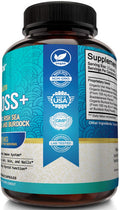 NutriFlair Irish Sea Moss 1600mg, 120 Capsules - Wildcrafted Raw Moss Powder with Bladderwrack & Burdock Root