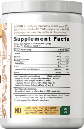 Carlyle Collagen Creamer 8.8Oz | Vanilla Multi Collagen Powder | Non-Dairy Supplement | Non-Gmo, Gluten Free | By Carlyle
