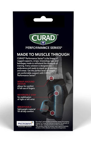 Curad IRONMAN Wrist Support Reversible Rigid Wrist Brace for Mild Sprains Strains Joint Injuries Carpal Tunnel Pain Management 2 Adjustable Straps Universal Fit for Right or Left Wrist 1 Brace