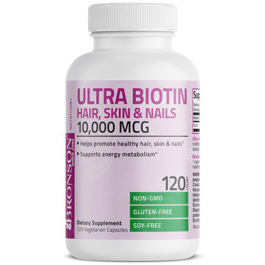 Bronson Ultra Biotin 10,000 Mcg Hair Skin And Nails Supplement, Non-Gmo, 120 Vegetarian Capsules