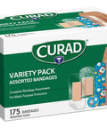 Curad Family Bandage Variety Pack 4 Styles Included; Waterproof Galaxy Flex-Fabric Heavy Duty 175 Bandages