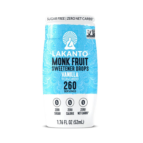 Lakanto Liquid Monk Fruit Extract Drops, Caramel - Erythritol Free Sugar Substitute Sweetener For Tea, Coffee, Smoothies, Yogurt, Cereal, Cocktails, Sugar Free, Vegan, Keto, Zero Sugar (1.76 Fl Oz)