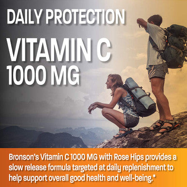 Bronson Vitamin C 1000 Mg With Rose Hips Sustained Release, 250 Tablets
