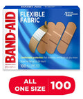 Band-Aid Brand Flexible Fabric Adhesive Bandages For Wound Care And First Aid, All One Size, 100 Count