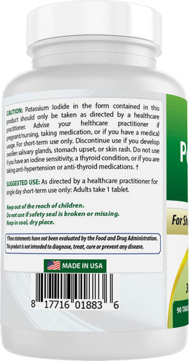 Best Naturals Potassium Iodide 130 mg per Serving - Dietary Supplement 90 Tablets (3)