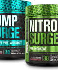 Nitrosurge PreWorkout Pumpsurge CaffeineFree PreWorkout Morning Night Bundle for Increased Focus Stamina Endless Energy Powerful Pumps Watermelon Flavor