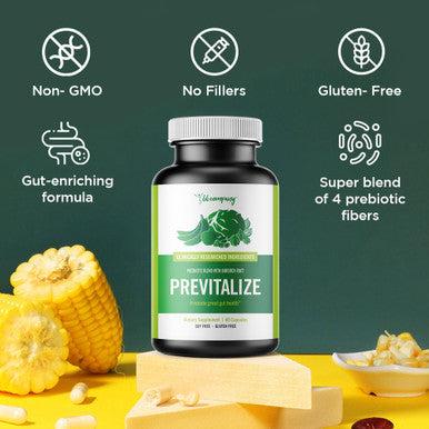 BB Company Previtalize | Prebiotics for Women Prebiotic Fiber for Gut Health Digestive Health | Food for Good Probiotics | Complement to Probiotics & Provitalize | Packaging Vary | 60 Ct