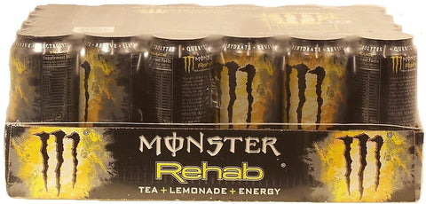 Monster Rehab Tea + Lemonade + Energy, Energy Drink 15.5 Ounce | Energy Iced Tea, Pack of 15