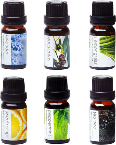 Essential oils by PURE AROMA 100% Pure Therapeutic Grade Oils kit- Top 6 Aromatherapy Oils Gift Set-6 Pack, 10ML(Eucalyptus, Lavender, Lemon grass, Orange, Peppermint, Tea Tree)