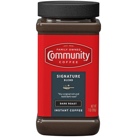 Community Coffee Breakfast Blend Instant Coffee, Medium Roast, 7 oz Jar (Pack of 4)