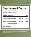 Vitamin D3 Drops with Vitamin K2 for Supreme Absorption. Immunity Booster - Vitamin D Drops for Adults, Children, Kids and Infants. Liquid Vitamin D with K2. Top Selling Liquid Vitamin Drops