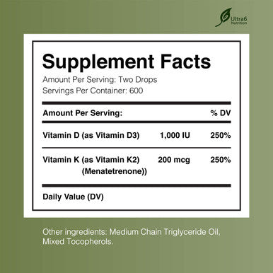 Vitamin D3 Drops with Vitamin K2 for Supreme Absorption. Immunity Booster - Vitamin D Drops for Adults, Children, Kids and Infants. Liquid Vitamin D with K2. Top Selling Liquid Vitamin Drops