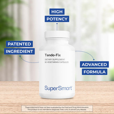 Supersmart TendoFix 750 mg Per Day Increases Joint Mobility Reduces Inflammation with Collagen NonGMO Gluten Free 90 Vegetarian Capsules